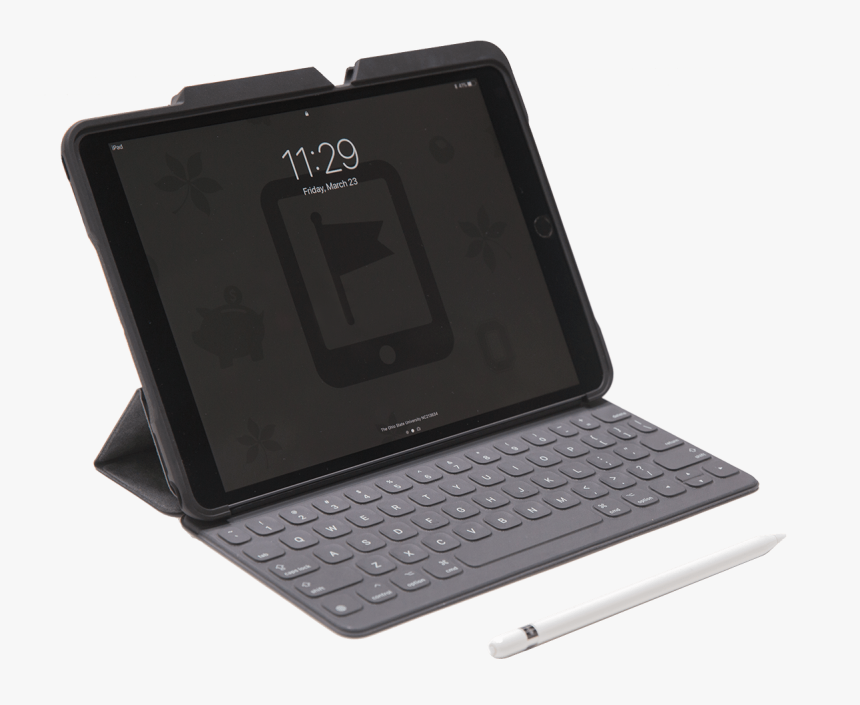 Ipad Pro With A Keyboard, Case, And Apple Pencil - Netbook, HD Png Download, Free Download
