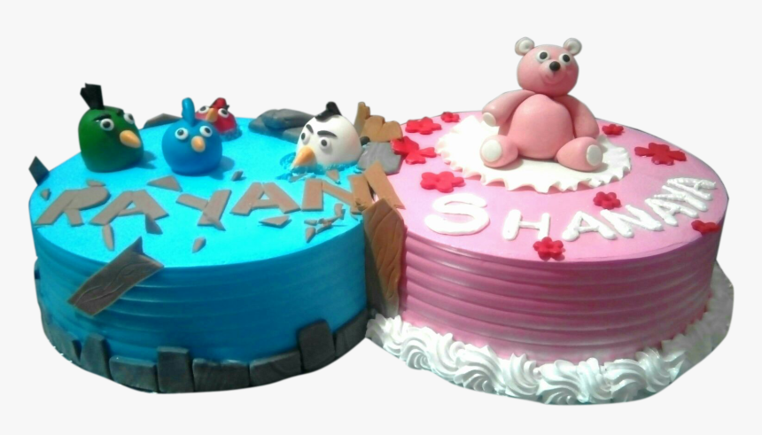 Twins Birthday Cake Pink & White Le Torta Cake Shop - Twins Cake, HD Png Download, Free Download