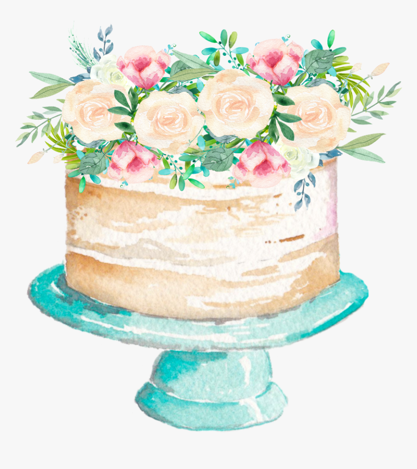 #watercolor #cake #flowers #birthday #anniversary #babyshower - Watercolor Cake Png Transparent, Png Download, Free Download