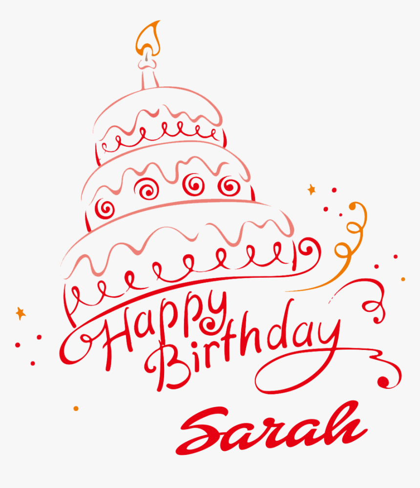 Sarah Happy Birthday Vector Cake Name Png - Birthday Cake Image With Name Stella, Transparent Png, Free Download