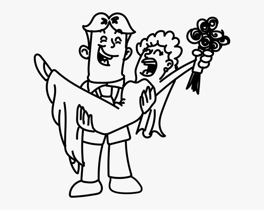 Marriage, Love, Wedding, Grooms, Commitment, Couple - Cute Wedding Couple Cartoon Pictures To Draw, HD Png Download, Free Download