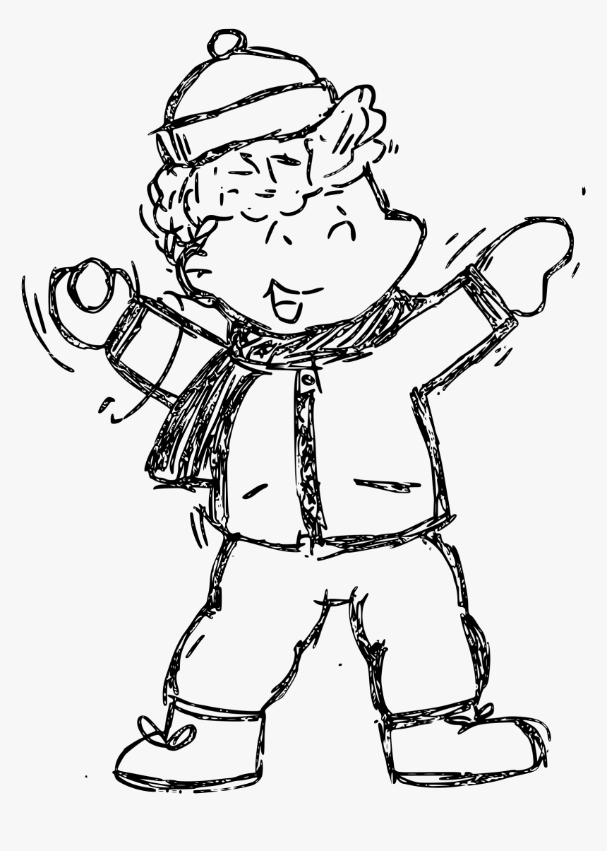 Sketch Cartoon Snow Kid Clip Arts - Sketch Kid Png, Transparent Png, Free Download
