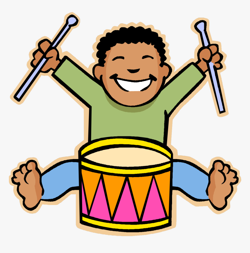 Kids Playing Music Clipart - Cartoon Playing A Drum, HD Png Download, Free Download