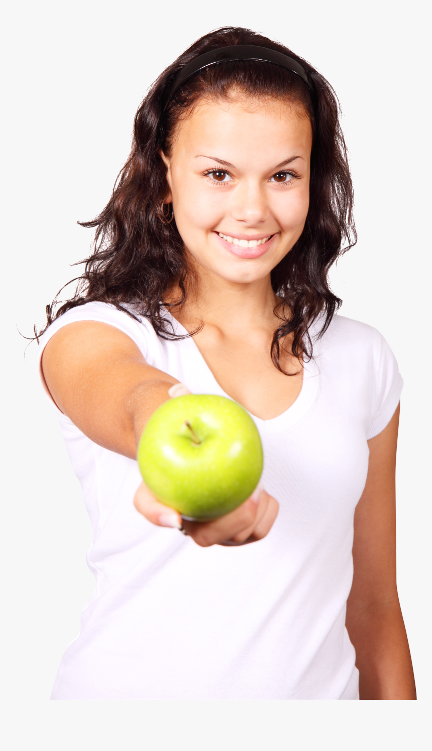 A Girl Hold Apple In Her Hand Png Image - Kashmiri Girl With Apple, Transparent Png, Free Download