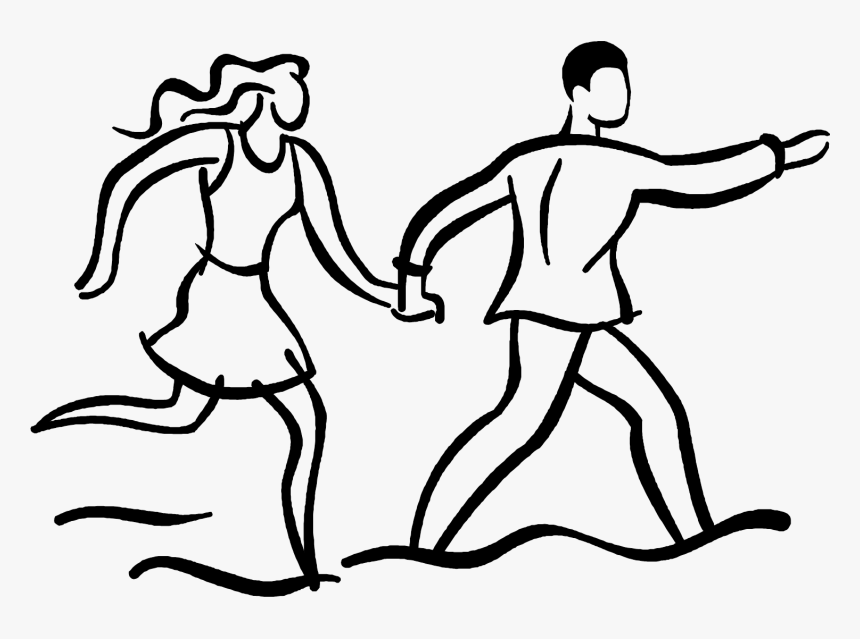 Health Intimate Relationship Holding Hands Woman Clip - Running Couple Clipart, HD Png Download, Free Download