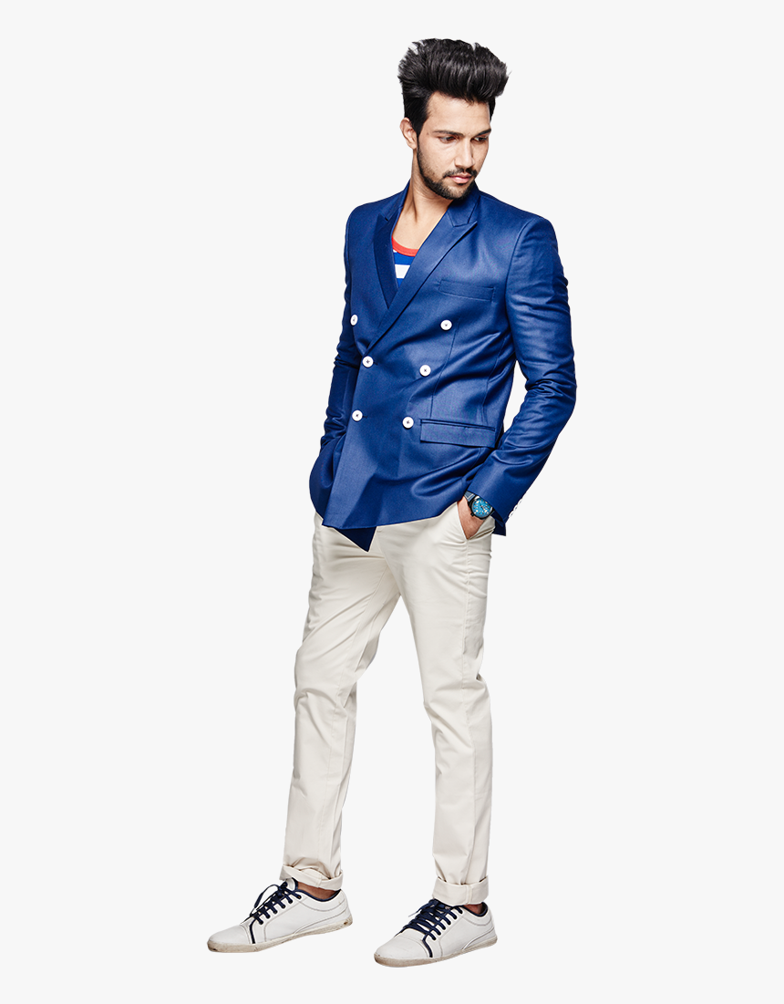 Model, man wearing blue denim jacket and black pants, png | PNGEgg