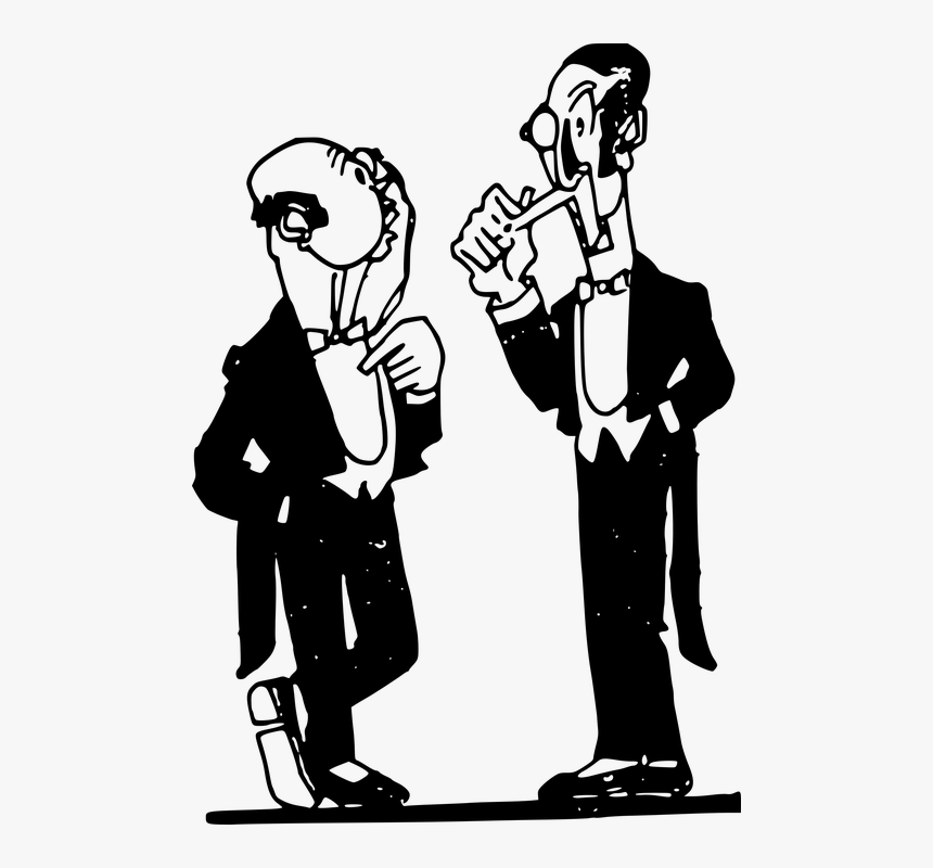 Cartoon, Gentlemen, Gents, Man, Men, People, Standing - Two Men Talking Cartoon Png, Transparent Png, Free Download