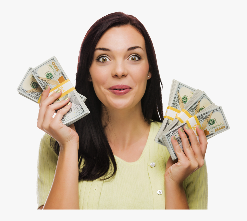 Get Cash In Hand With A Personal Loan, Signature Loan - Woman Holding Cash Transparent, HD Png Download, Free Download