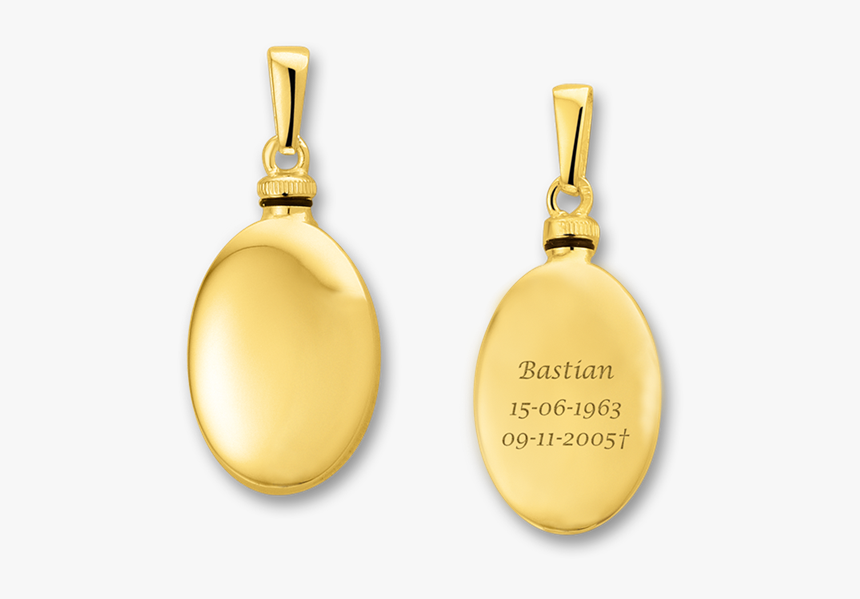 Golden Oval Ash Pendant With Engraving - Earrings, HD Png Download, Free Download