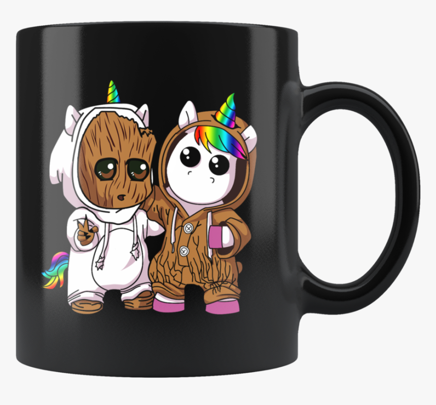 Baby Groot & Unicorn Mug - Stitch And A Unicorn, HD Png Download, Free Download