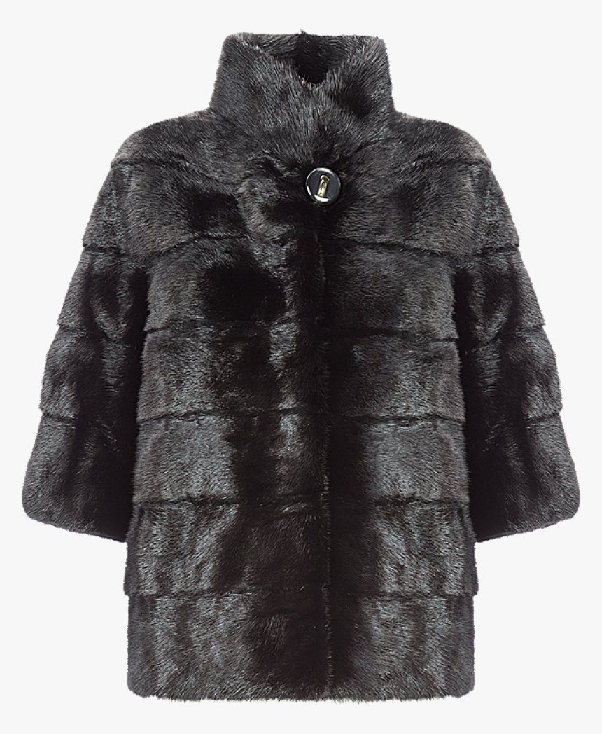 Black Rabbit Fur Pea Coat For Men Special - Men Fur Coat Png ...