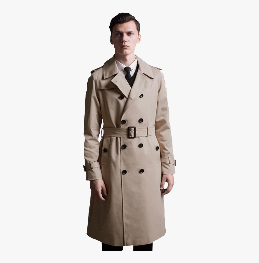 Men Long Coat Png Image Background - Trençkot Erkek Klasik Giyim, Transparent Png, Free Download