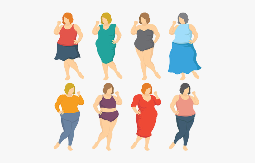 Woman Fat Dress Illustration - Fat Women Clothes Vector, HD Png Download, Free Download
