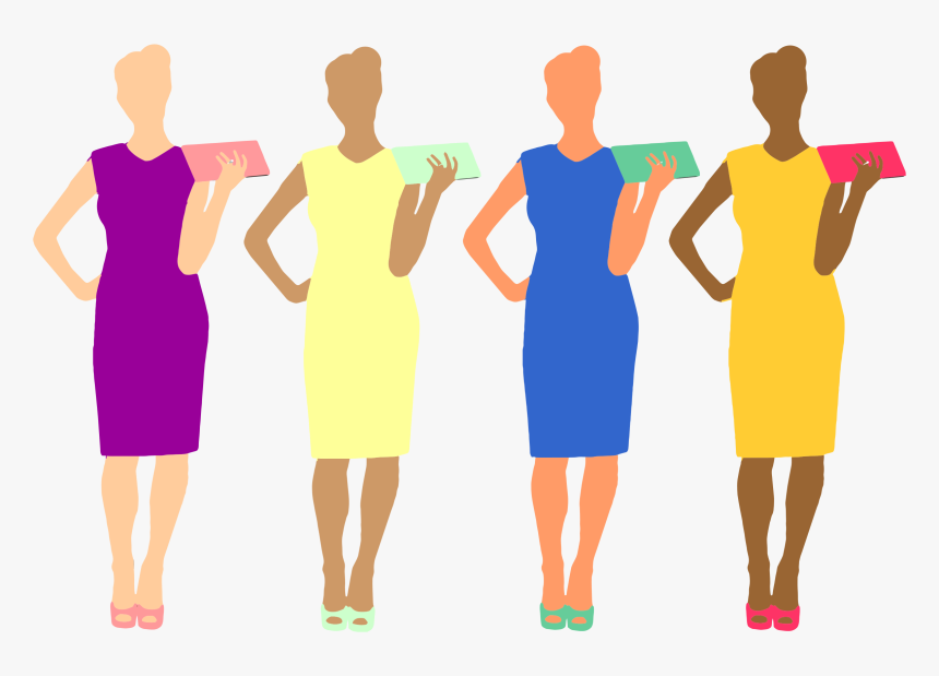 Four Colorful Women Clip Arts - Women Of Color In Stem Art, HD Png Download, Free Download
