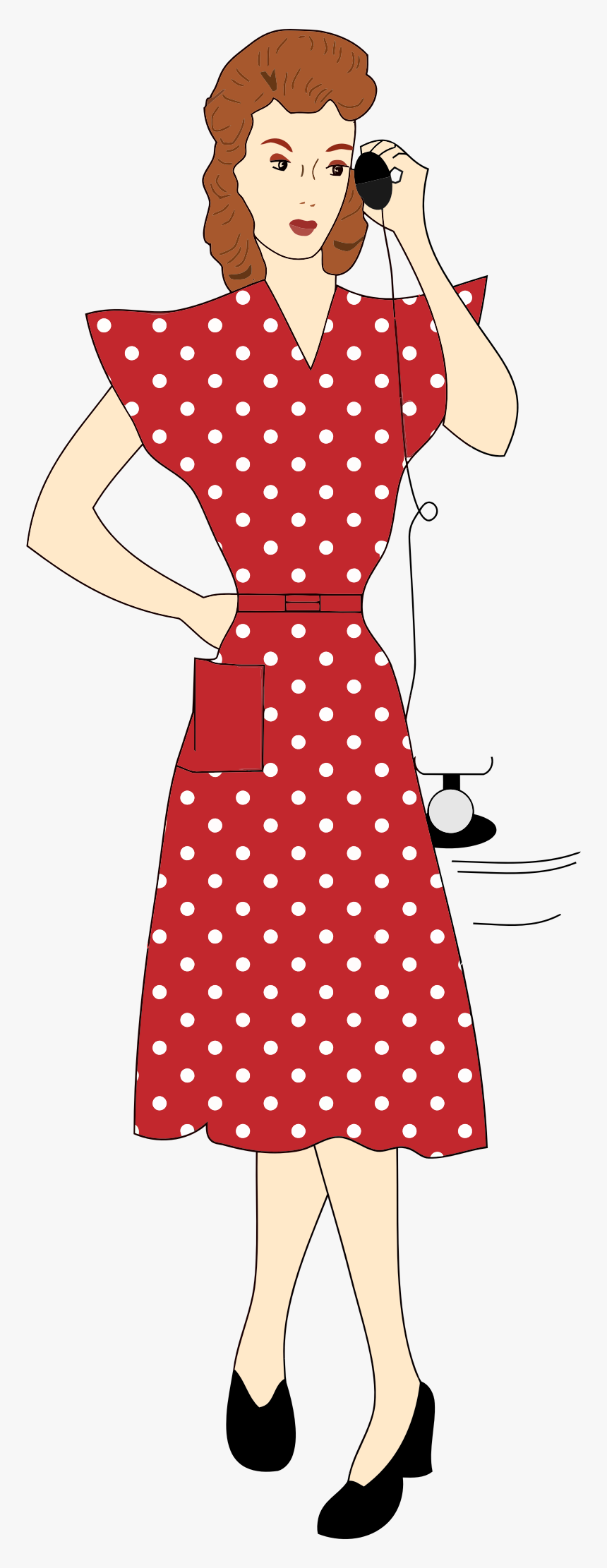 Transparent Women Clothes Clipart - Vintage Women Dress Vector, HD Png Download, Free Download