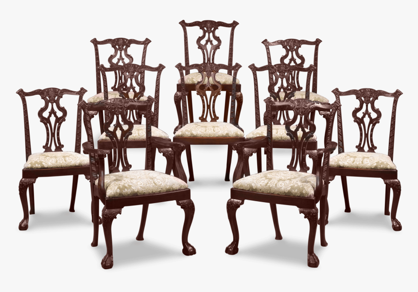 Chippendale Style Dining Chairs, Antique Wooden Side Chairs