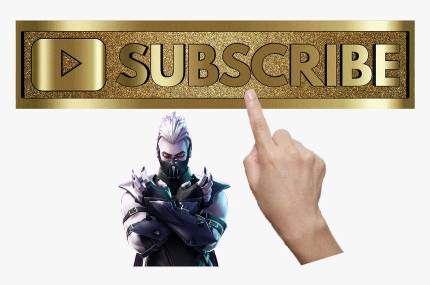 Gold Subscribe Button With Fortnight@ - Fortnite Character Png Transparent, Png Download, Free Download