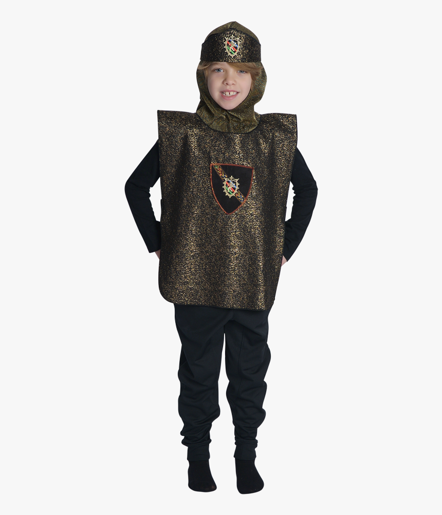 Boy Wearing Knight Costume Dress Up With Gold Shield, - Garment Bag, HD Png Download, Free Download