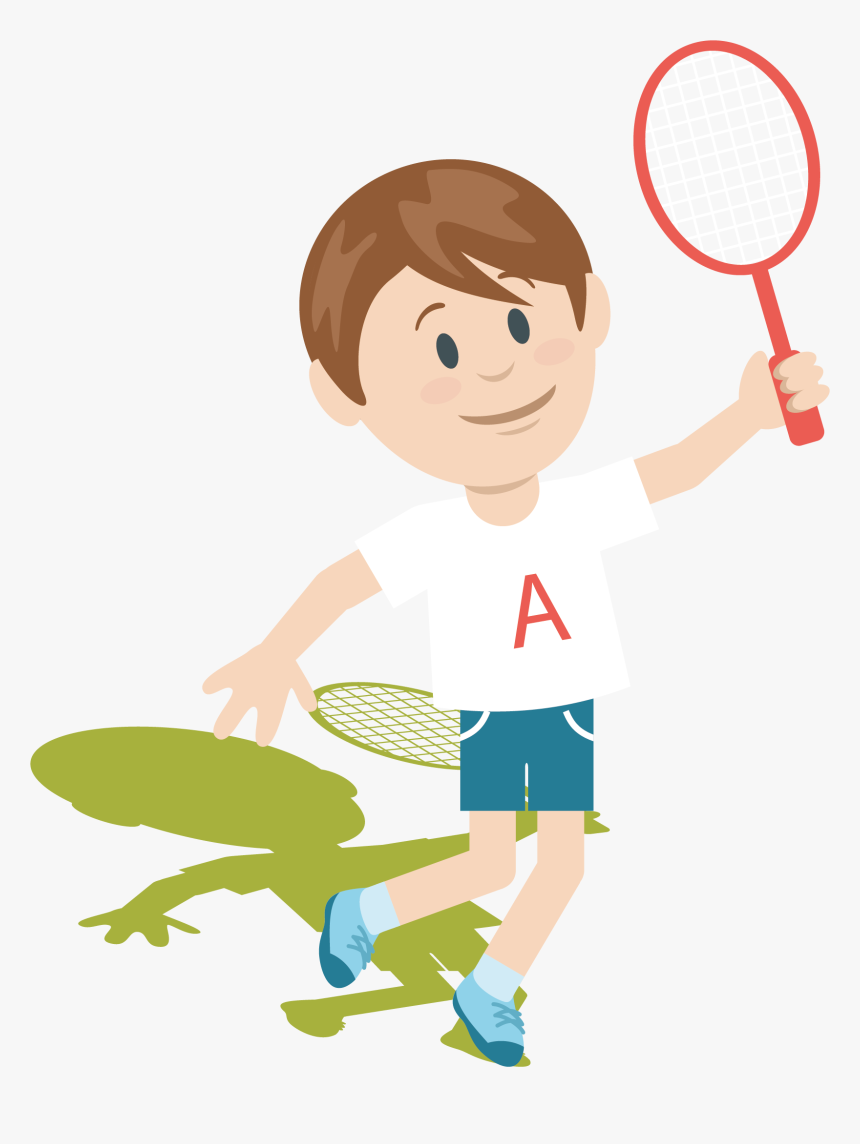 Badminton Clip Art - Boy Playing Badminton Clipart, HD Png Download, Free Download