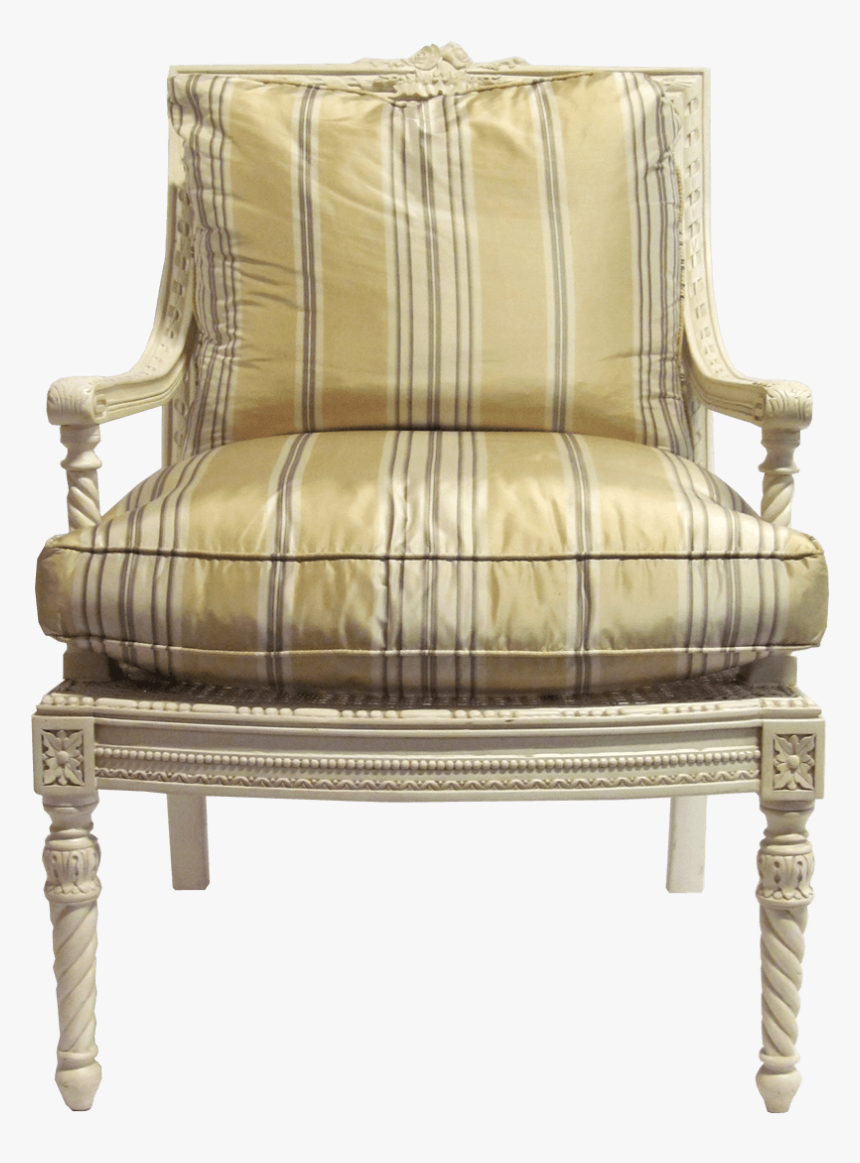 Louis Xvi Style Square Back Arm Chair Front View - Chair, HD Png Download, Free Download