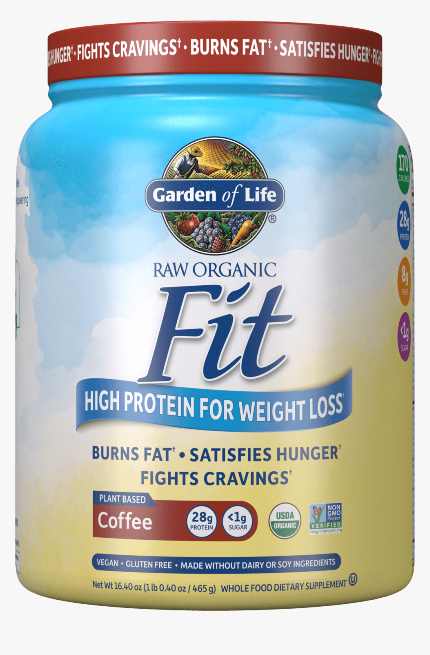 Raw Organic Fit Protein Powder Coffee - Organic Fit Garden Of Life, HD Png Download, Free Download