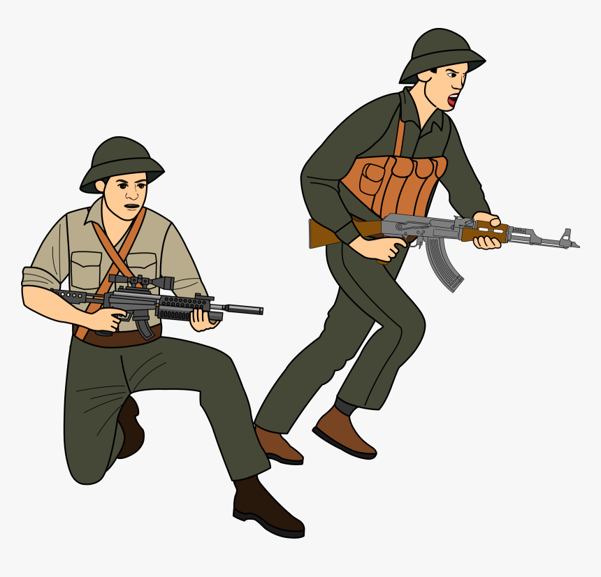 Soldiers In Battle Clip Arts - Vietnam War Soldiers Cartoon, HD Png Download, Free Download