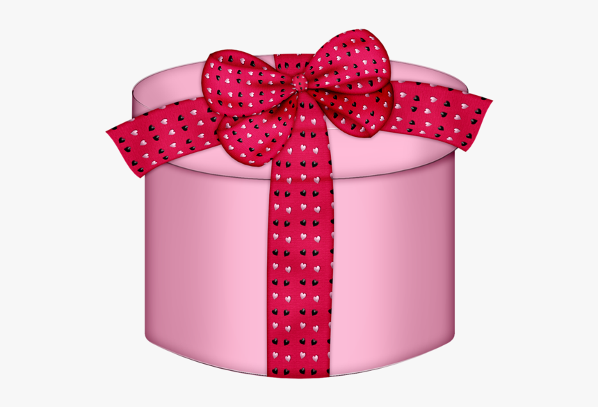 Pink Heart Box Png - Round Gift Box Pink, Transparent Png, Free Download