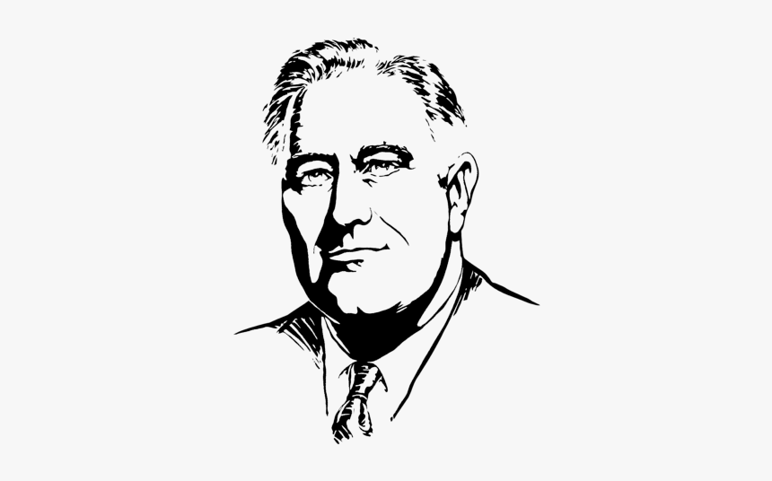 Fdr Drawing Simple - President Franklin Roosevelt And Quote, HD Png Download, Free Download