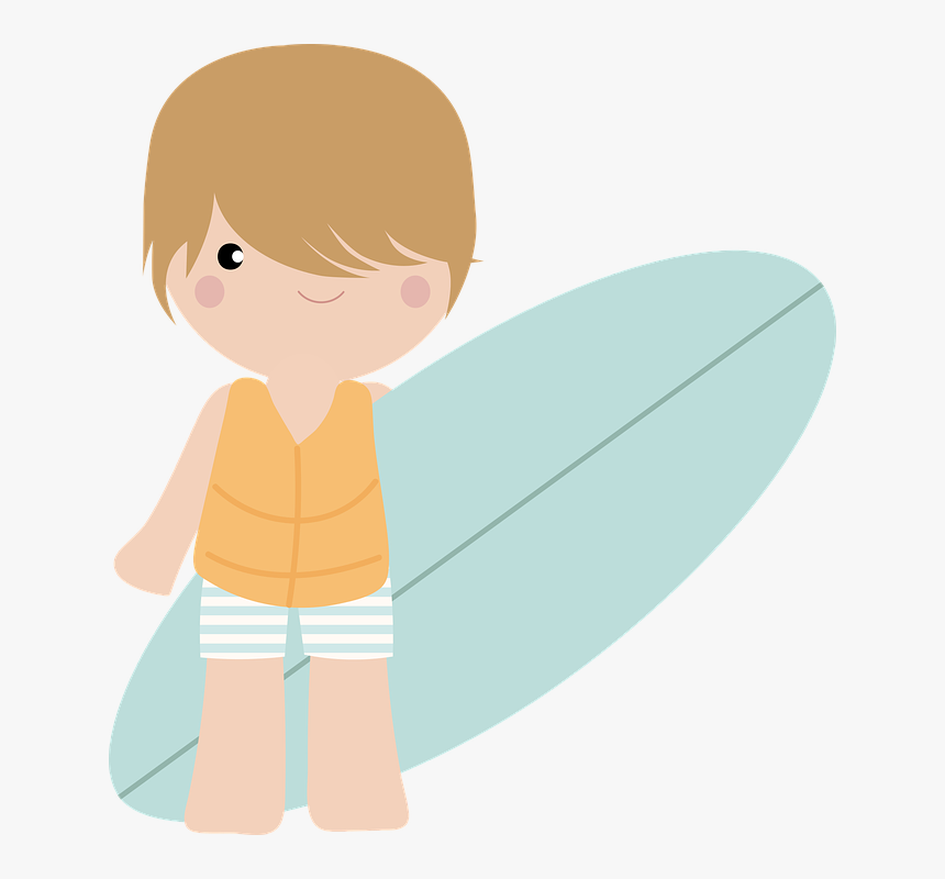 Surfer, Surf, Child, Guy, Ocean, Sea, Wave, Beach - Desenho Surfista Png, Transparent Png, Free Download