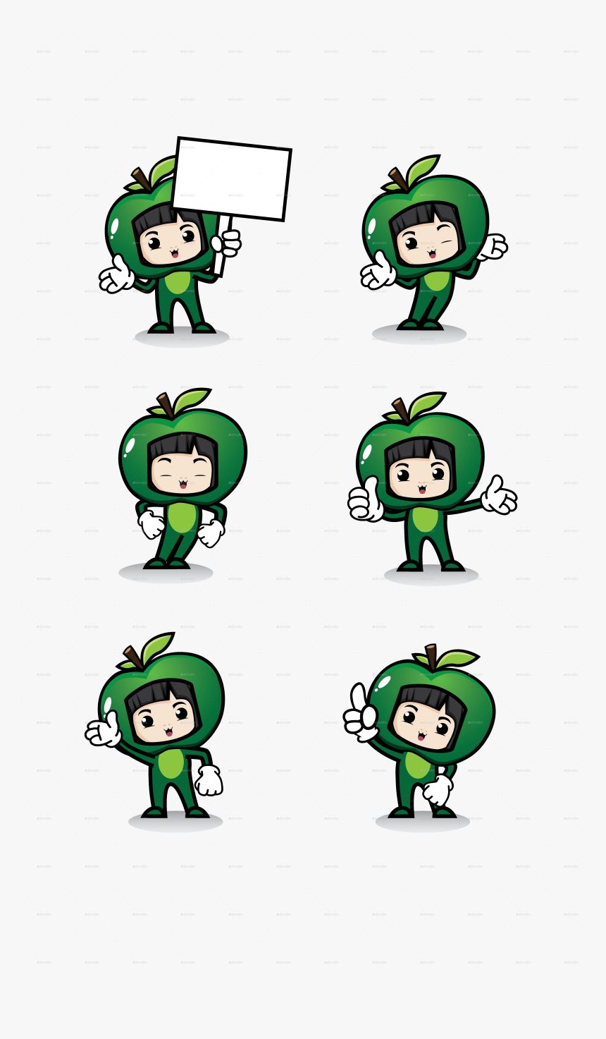 Apple Girl Mascot Apple Girl Mascot - Cartoon, HD Png Download, Free Download