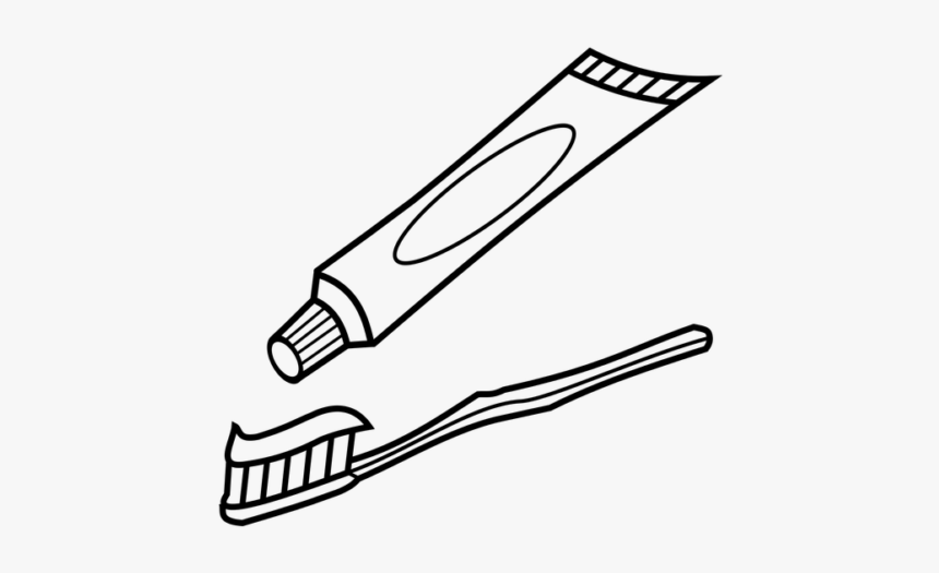 Toothbrush Drawing - Toothbrush And Toothpaste Drawing, HD Png Download, Free Download