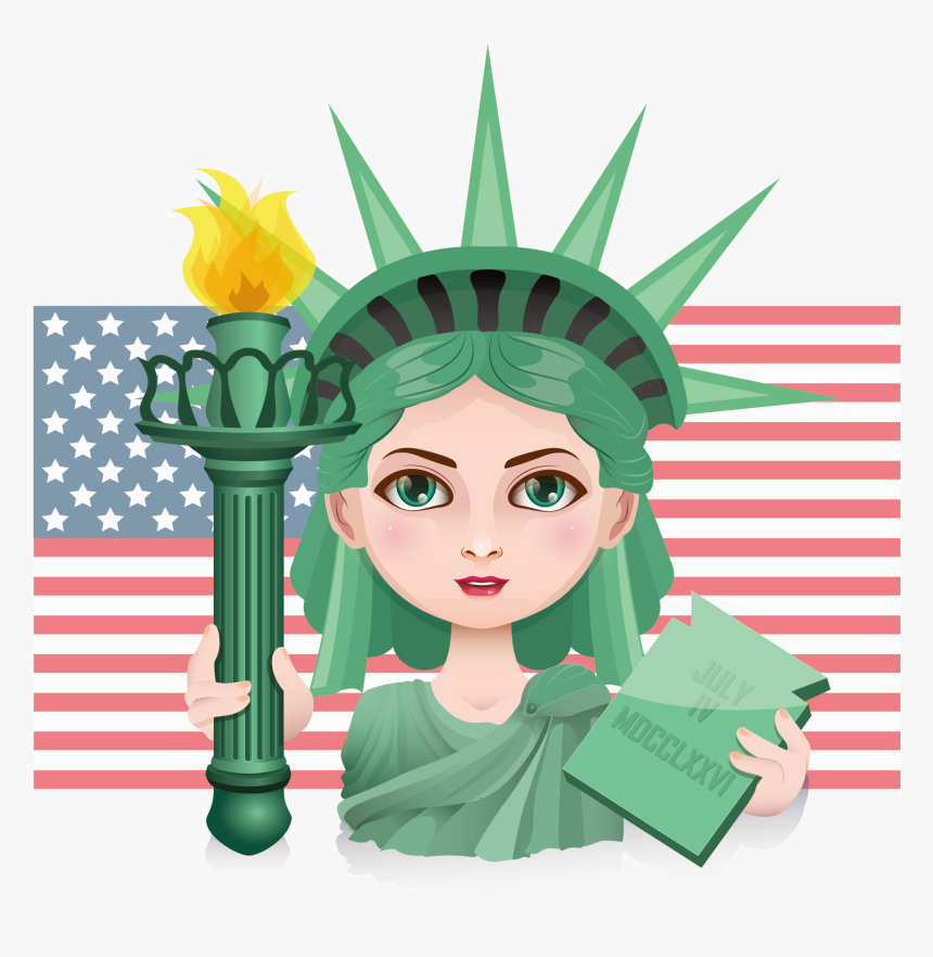 Statue Of Liberty Illustration American Goddess Ⓒ - Dibujos De La Estatua De La Libertad, HD Png Download, Free Download