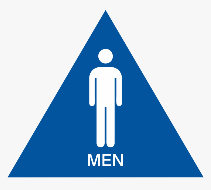 Women"s And Men"s Restroom Signs - Men Bathroom Sign Triangle, HD Png Download, Free Download