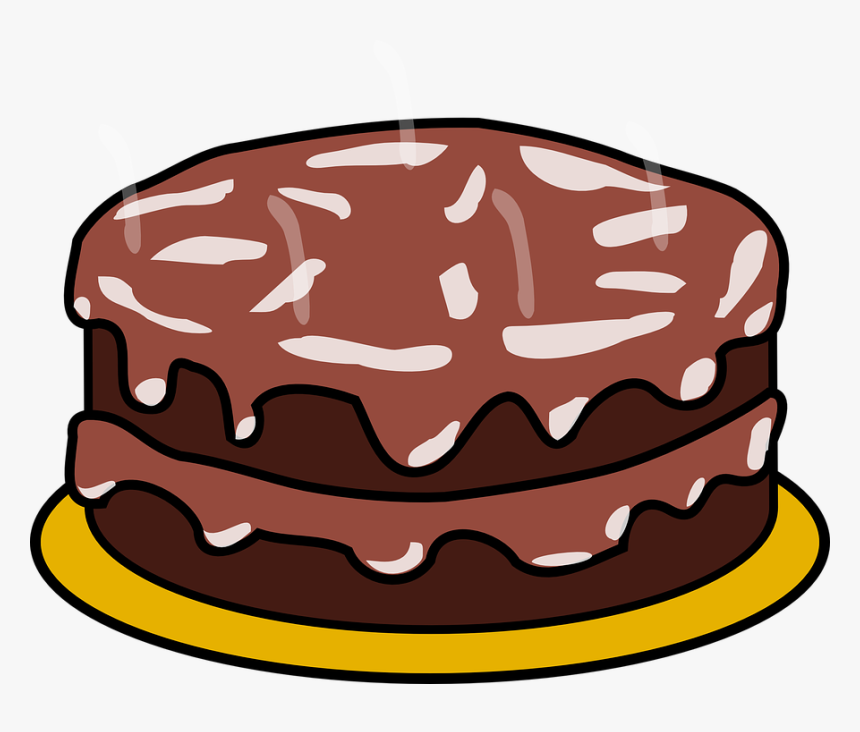 Bolo, Chocolate, Geada, Sobremesa, Doces, Alimentos - Chocolate Cake Clipart, HD Png Download, Free Download