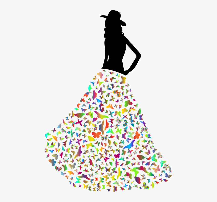 Transparent Dress Vector Png - Silhouette Lady In A Dress, Png Download, Free Download