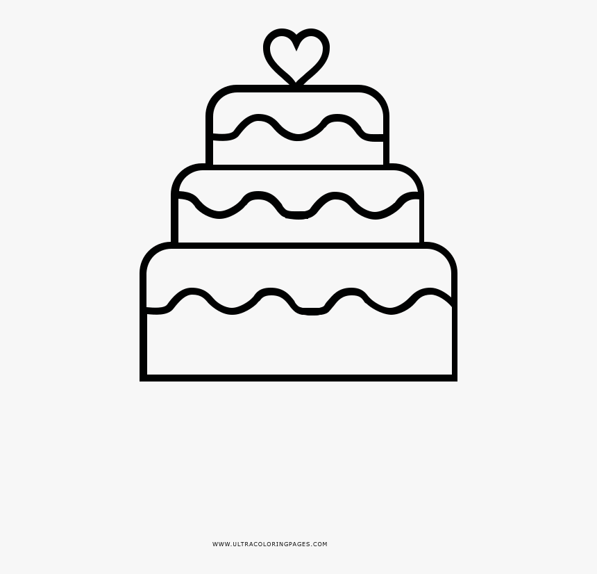 Wedding Cake Coloring Page - Wedding Cake Drawing Png, Transparent Png, Free Download
