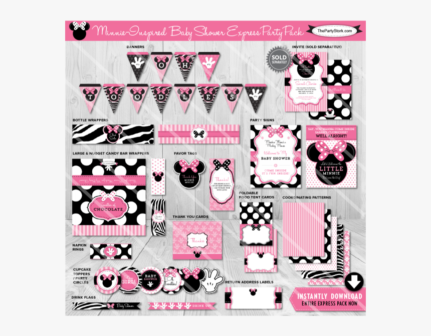 Transparent Baby Minnie Mouse Clipart - Baby Shower Decorations For Girls Of Minnie Mouse, HD Png Download, Free Download