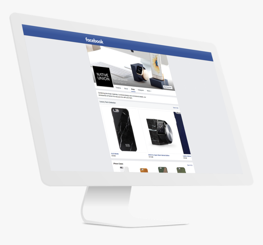 Facebookshop-display - Computer Monitor, HD Png Download, Free Download