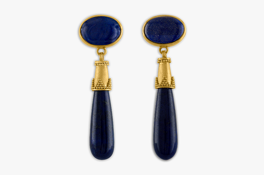 Granulated Lapis Amphora Earrings - Earrings, HD Png Download, Free Download