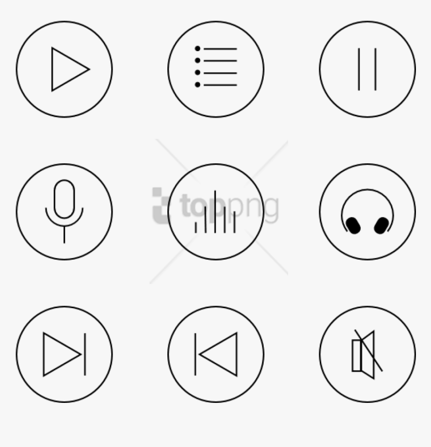 Free Png Music Icons - Music Player Button Png, Transparent Png, Free Download