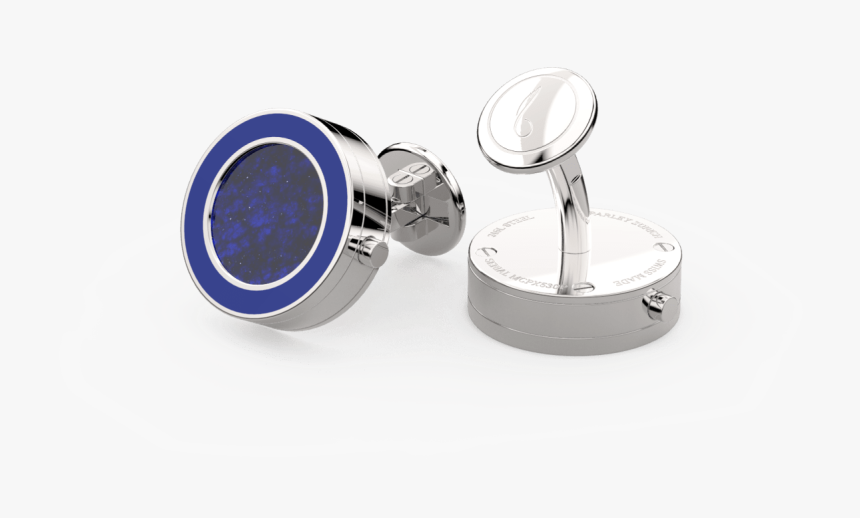 Steel 316l & Epoxy Top Line Bezel Watchlinks With Lapis - Earrings, HD Png Download, Free Download