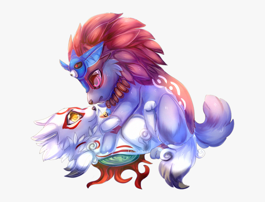 =okami= Chibi Oki X Amaterasu - Okami Oki X Ammy, HD Png Download, Free Download