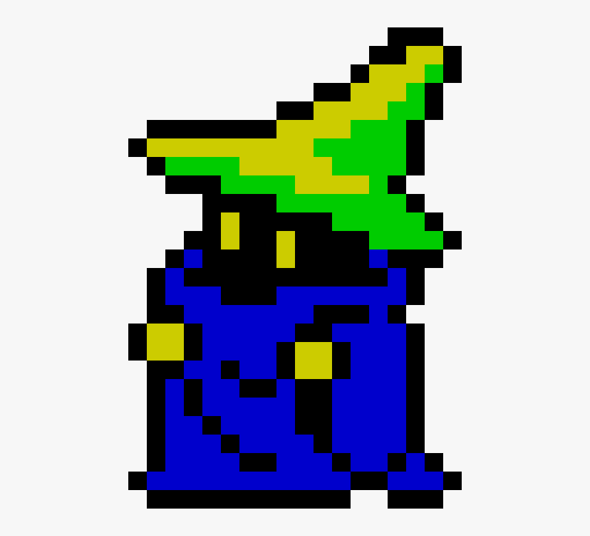 Minecraft Pixel Art Black Mage , Png Download - Black Mage Final Fantasy Gif, Transparent Png, Free Download