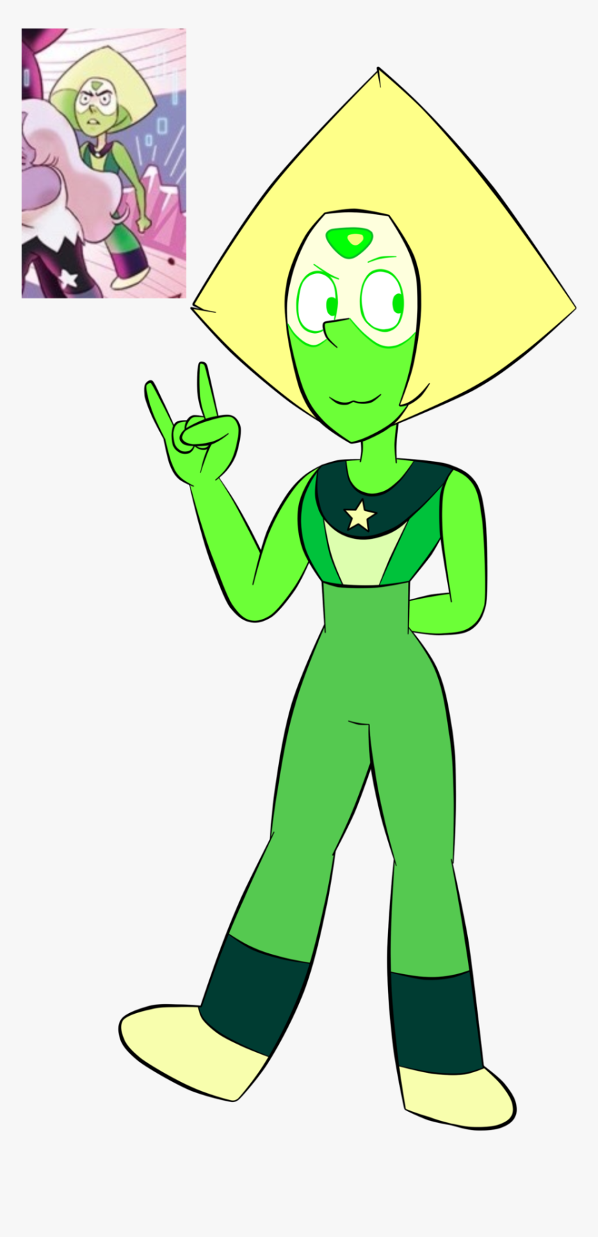 A Drawing Of The Leaked Peridot’s Crystal Gem Outfit - Cartoon, HD Png Download, Free Download