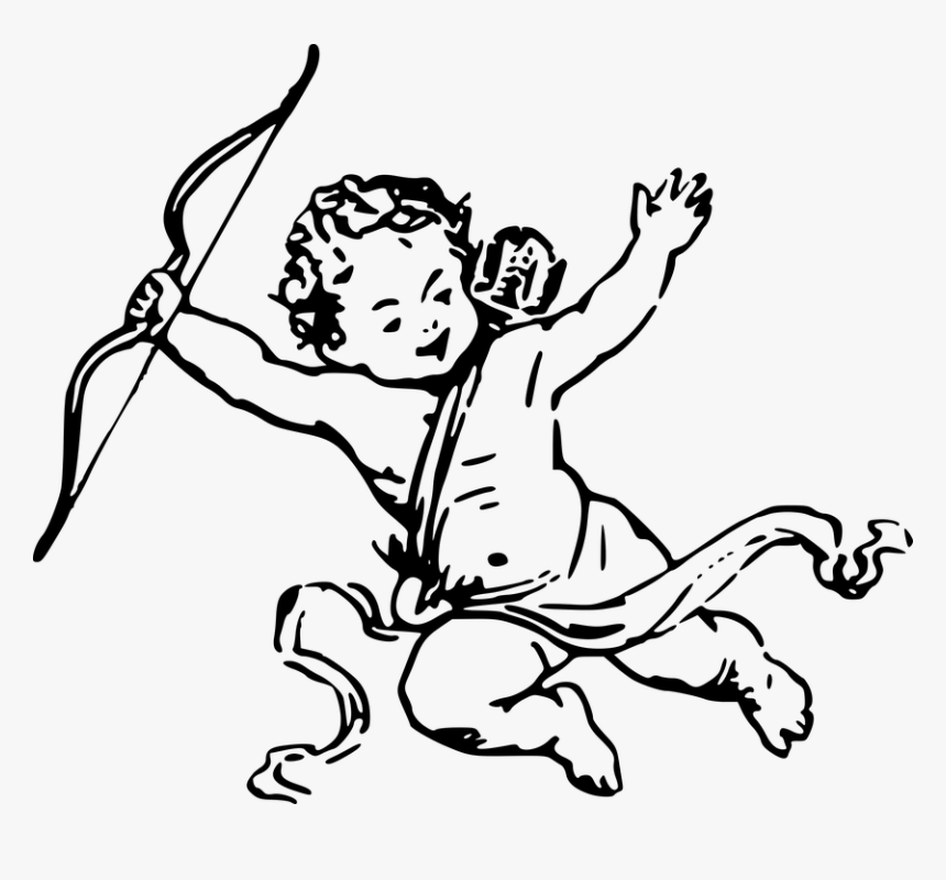 Angel, Angelic, Cherub, Child, People, Winged - Cherub Black And White, HD Png Download, Free Download