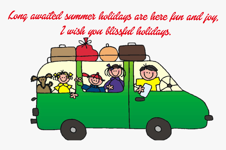 Summer Breaks Wishes Png Clipart - Christmas Family Road Trip, Transparent Png, Free Download