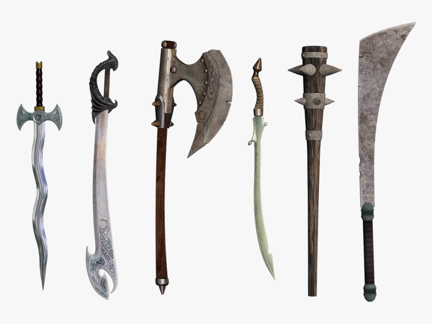 Weapon, Sword, Ax, The Middle Ages, White - Medieval Weapons Png, Transpare...
