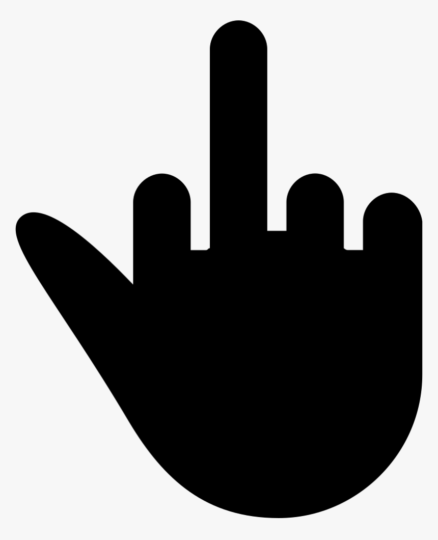 Middle Finger Up Signal Of Black Hand - Middle Finger In Black, HD Png Download, Free Download