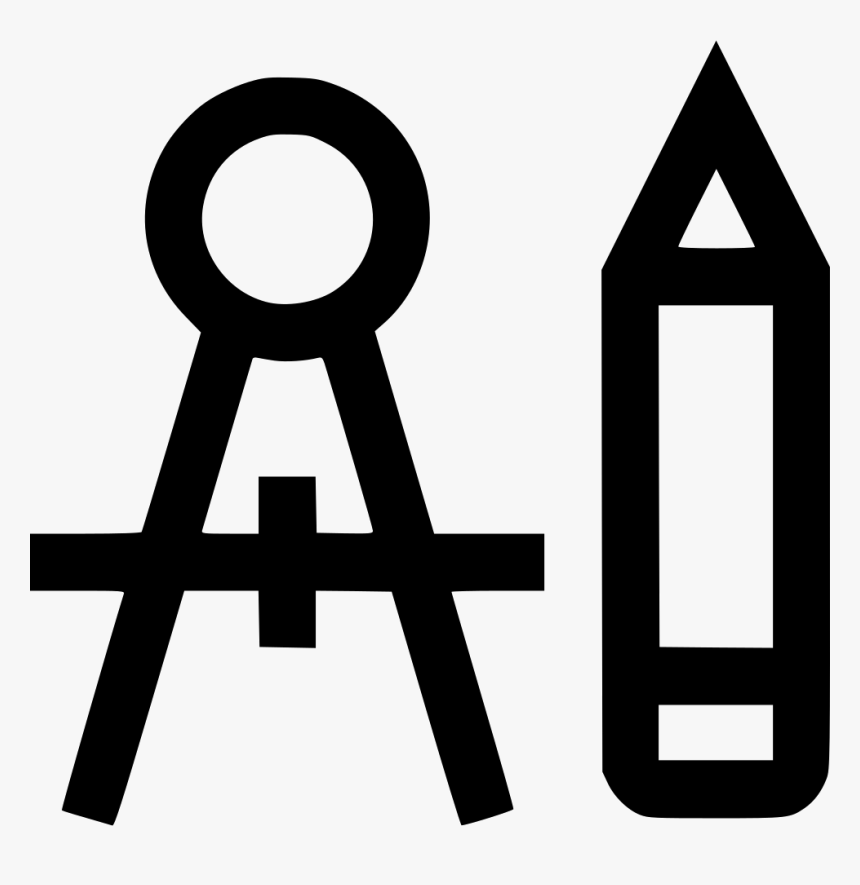 Compass Pen Pencil Graphic Design Shape - Icon Pencil And Compasses, HD Png Download, Free Download