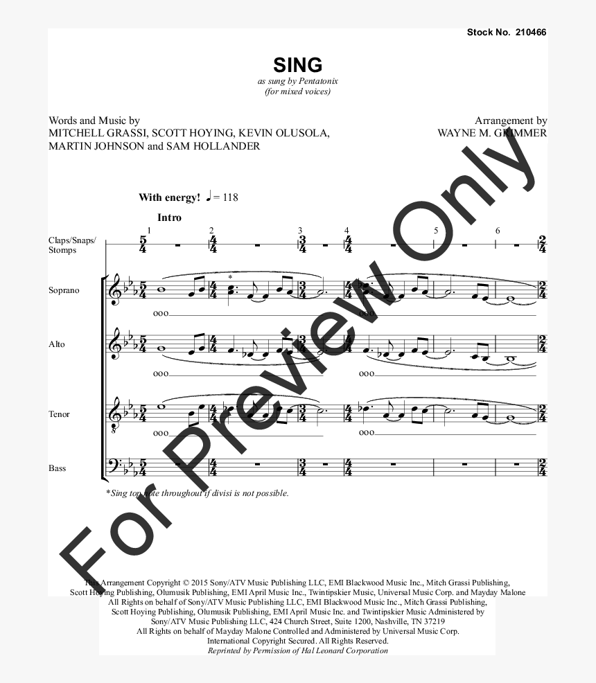 Product Thumbnail - Sing Sing Sing Barbershop Music, HD Png Download, Free Download